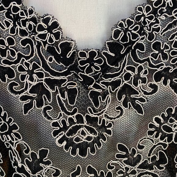 Babaton Aritzia Sheer Mesh Floral Lace Cami Tank Whimsigoth Dark Fairy Sexy Sz M - Picture 2 of 15